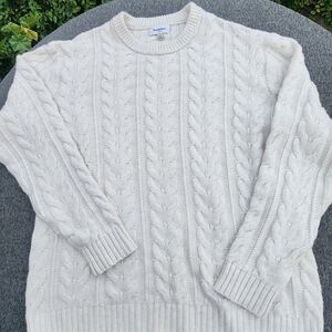 Goodfellow & Co Men's Cream Cable Crewneck Sweater
